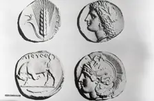 Ancient coins, Greek, c1955. Creator: Arthur Charles Kirby Ware