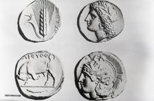 Ancient coins, Greek, c1955. Creator: Arthur Charles Kirby Ware
