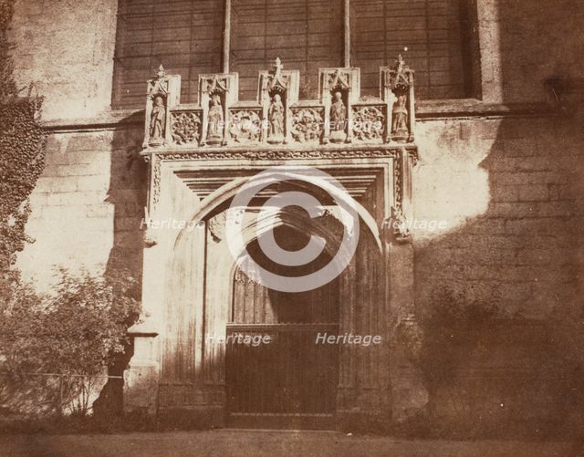 Ancient Door, Magdalen College, Oxford, 1843. Creator: William Henry Fox Talbot (British, 1800-1877).