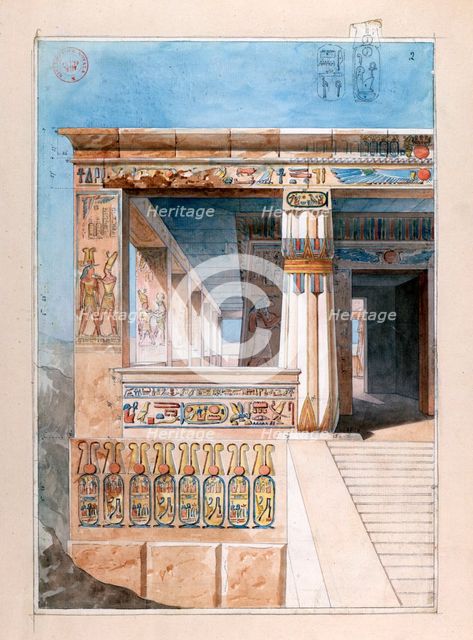 Ancient Egyptian temple, 19th century. Artist: Nestor l'Hote