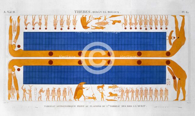 Ancient Egyptian astronomical table, c1822. Creator: Leroy.