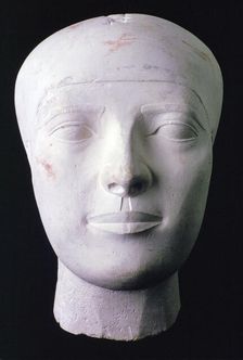 Ancient Egyptian carved head from Giza, Cairo Museum, Egypt. Artist: Tony Evans