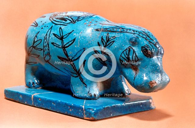 Ancient Egyptian hippopotamus figurine, 16th century BC. Artist: Unknown