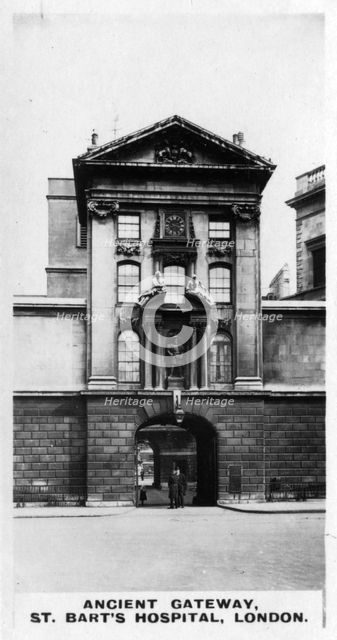 'Ancient Gateway, St Bart's Hospital, London', c1920s. Artist: Unknown