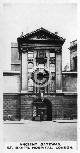 'Ancient Gateway, St Bart's Hospital, London', c1920s. Artist: Unknown
