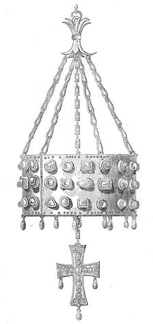 Ancient gold crown and cross found in Spain, 1860. Creator: Unknown