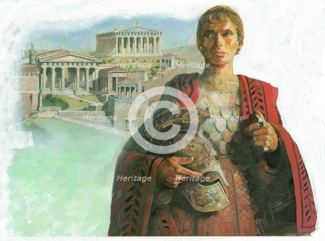 Ancient Greek warrior and/or statesman, 1990s. Artist: Ivan Lapper.