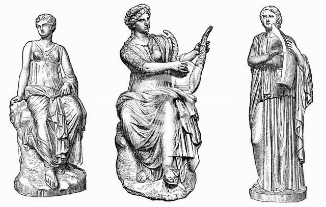 Ancient Greek muses of music and dance. Artist: Unknown