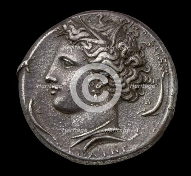 Ancient Greek silver coin, 404 BC-390 BC. Artist: Unknown.