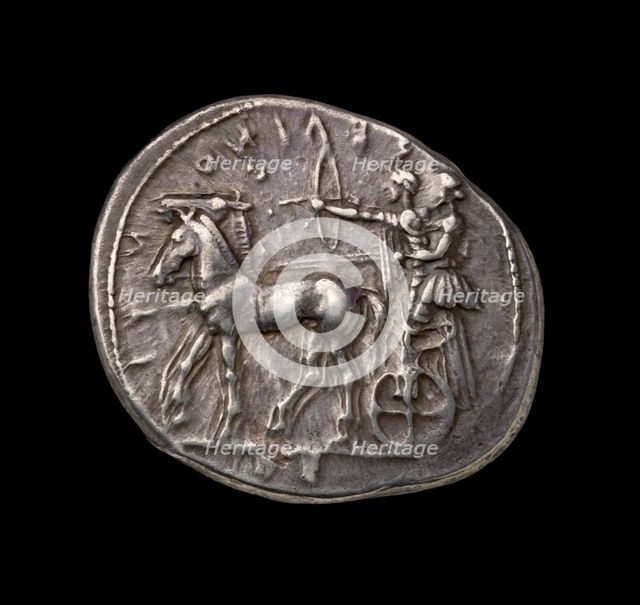 Ancient Greek silver coin, 450 BC. Artist: Unknown.