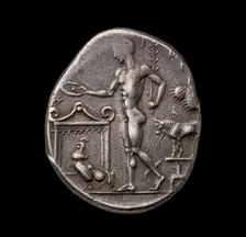 Ancient Greek silver coin, 450 BC