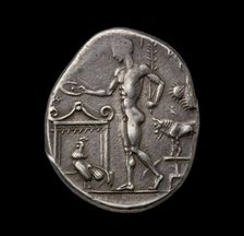 Ancient Greek silver coin, 450 BC