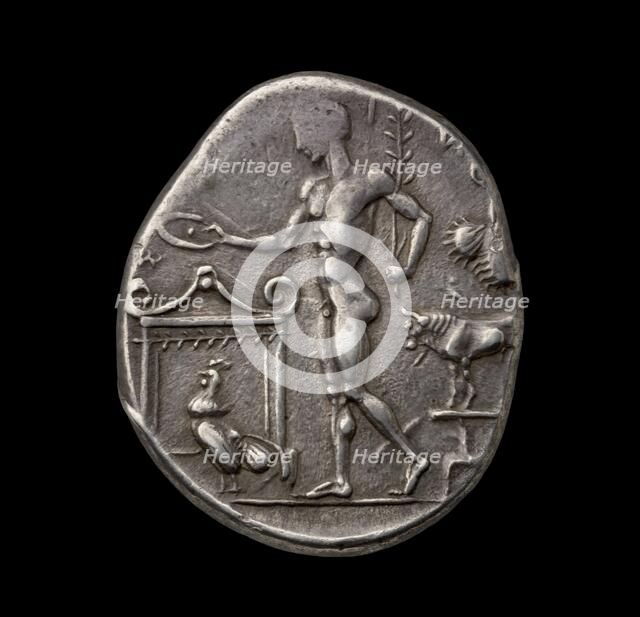 Ancient Greek silver coin, 450 BC. Artist: Unknown.