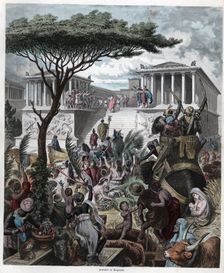 Ancient History. Greece. Temple of Jupiter in Pergamum. German engraving, 1865