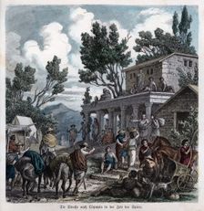 Ancient History. Greece. Walking to the Olympus. German engraving, 1880