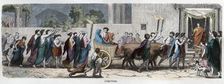 Ancient History. Greece. Wedding party. German engraving, 1865