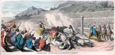 Ancient History. Greece. Athletic competitions, chariot race at the racetrack. German engraving, …