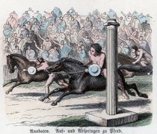 Ancient History. Greece. Athletic competitions, horse races. German engraving, 1865
