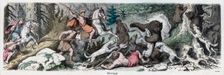 Ancient History. Greece. Bear Hunt. German engraving,1865