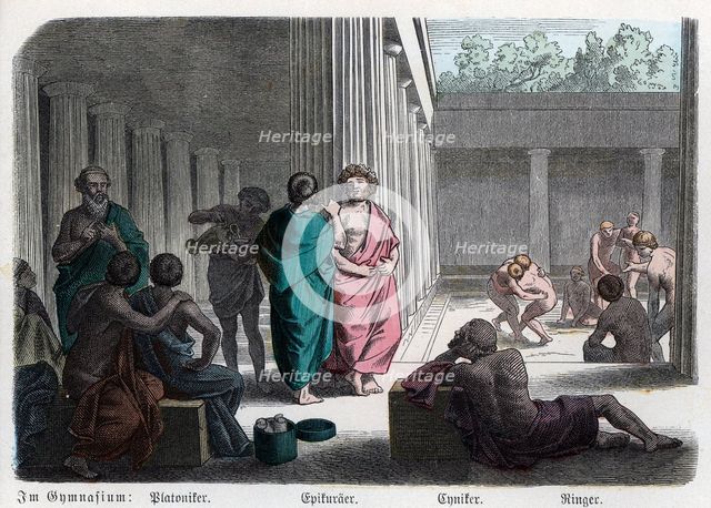 Ancient History. Greece. Platonists, Epicureans and Cynics: athletic competitions in the gym. Ger…