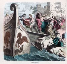 Ancient History. Greece. Sacking of a town by Greek pirates. German engraving, 1865