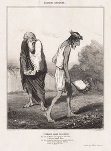 Ancient History : Pl. 27, Telemachus Ravaged by Love..., 1842. Creator: Honoré Daumier (French, 1808-1879)
