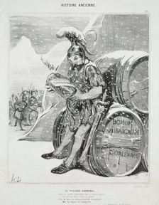 Ancient History, plate 28: The Passage of Hannibal, 6 October 1842. Creator: Honoré Daumier (French, 1808-1879); Aubert