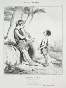 Ancient History, plate 48: The Shepherds of Virgil, 31 December 1842. Creator: Honoré Daumier (French, 1808-1879); Aubert