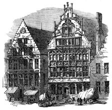 Ancient houses on the quay, Ghent, 1872. Creator: Unknown