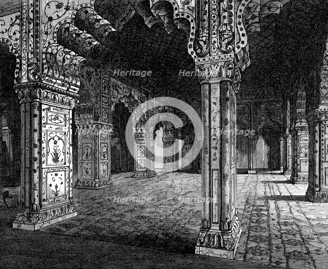 Ancient Indian Architecture: interior of Dewannee Khas at Delhi, (Mohammedan, 17th century), 1870. Creator: Unknown.