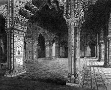 Ancient Indian Architecture: interior of Dewannee Khas at Delhi, (Mohammedan, 17th century), 1870. Creator: Unknown
