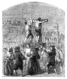 "Ancient London": Flogging a Nonconformist in Cheapside, 1862. Creator: Unknown