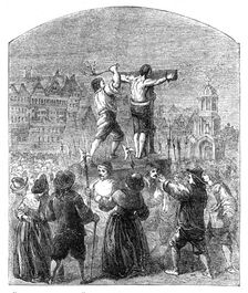 "Ancient London": Flogging a Nonconformist in Cheapside, 1862. Creator: Unknown