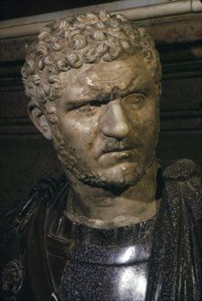 Ancient marble bust of Emperor Caracalla, 212-217