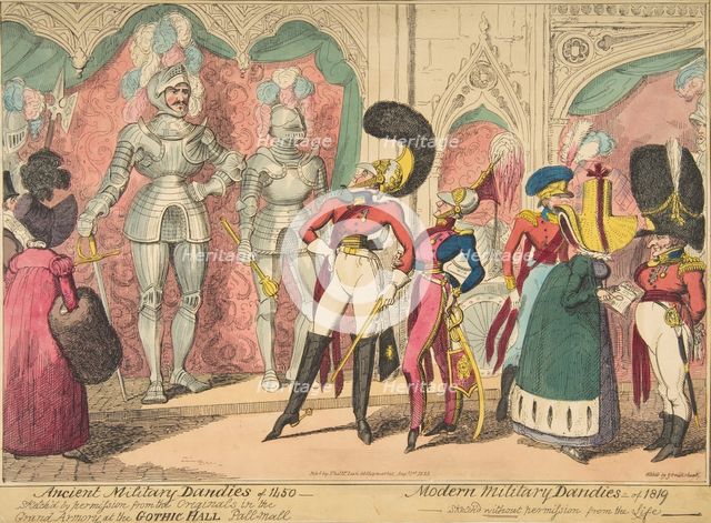 Ancient Military Dandies of 1450 - Modern Military Dandies of 1819, August 1, 1835., August 1, 1835. Creator: George Cruikshank.