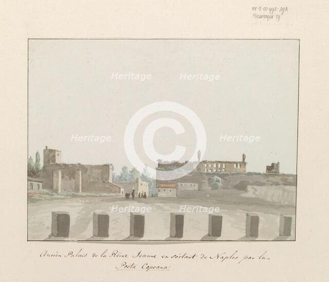 Ancient Palace of Queen Jeanne when leaving Naples through the Porta Capuana, 1778. Creator: Louis Ducros.