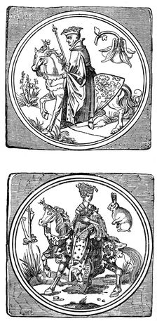 Ancient Playing Cards: King and Queen, (1833)