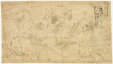 Ancient Relief with Hercules and the Mares of Diomedes (recto), 1521/56. Creator: Unknown