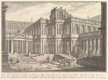 Ancient Roman forum surrounded by porticoes, with loggias, some of which communicate w..., ca. 1750. Creator: Giovanni Battista Piranesi