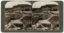 Ancient royal city of Samaria, where Philip preached Christ, looking west, Palestine, 1900.Artist: Underwood & Underwood