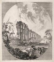 Ancient Ruins: Ancient Aqueduct, 1756. Creator: Jean-Claude-Richard de Saint-Non (French, 1727-1791)