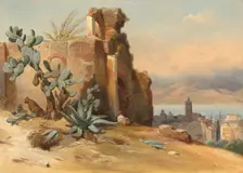Ancient Ruins near Messina, Sicily, 1842. Creator: Charles Rémond