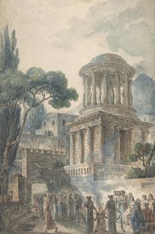 Ancient Scene with a Funeral Ceremony for an Actor, ca. 1777. Creator: Louis Jean Desprez