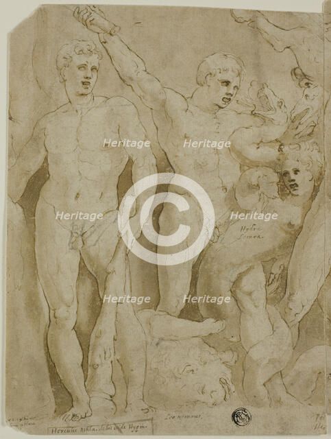 Ancient Sarcophagus Relief with the Labors of Hercules, 1521-1556. Creator: Girolamo da Carpi.