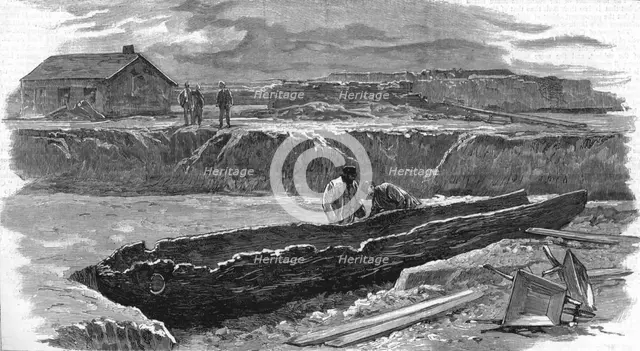 'Ancient Ship recently discovered at Brigg, Lincolnshire', 1886.  Creator: Unknown.
