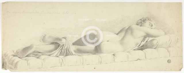 Ancient Statue of Sleeping Hermaphrodite, 1774. Creator: John Downman.