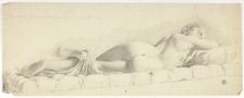 Ancient Statue of Sleeping Hermaphrodite, 1774. Creator: John Downman