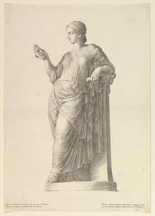 Ancient Statue of the Muse Thalia, 1669. Creator: Claude Mellan