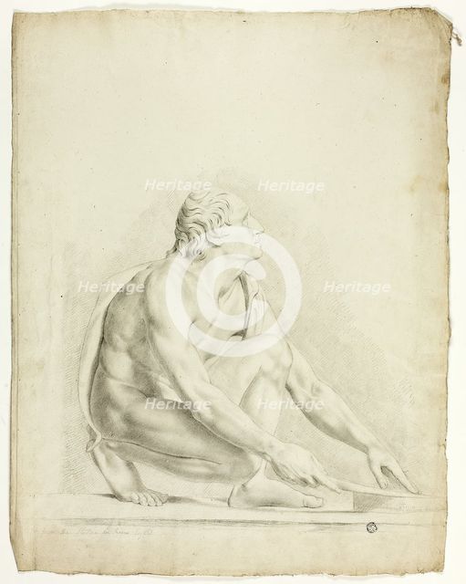Ancient Statue: the Knifegrinder, 1774. Creator: John Downman.