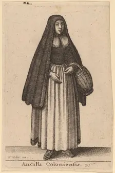 Ancilla Coloniensis, 1643. Creator: Wenceslaus Hollar
